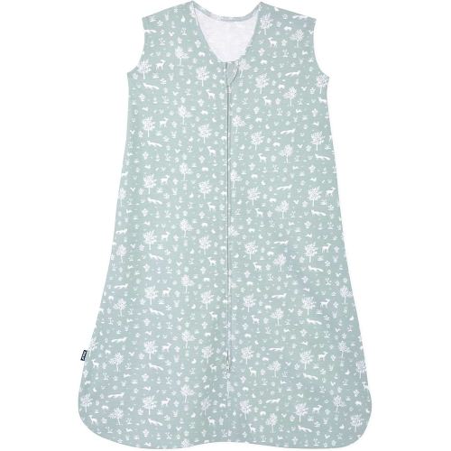 HALO SleepSack, 100% Cotton Wearable Blanket, Swaddle Transition Sleeping Bag, TOG 0.5, Sage Woodland, Medium, 6-12 Months