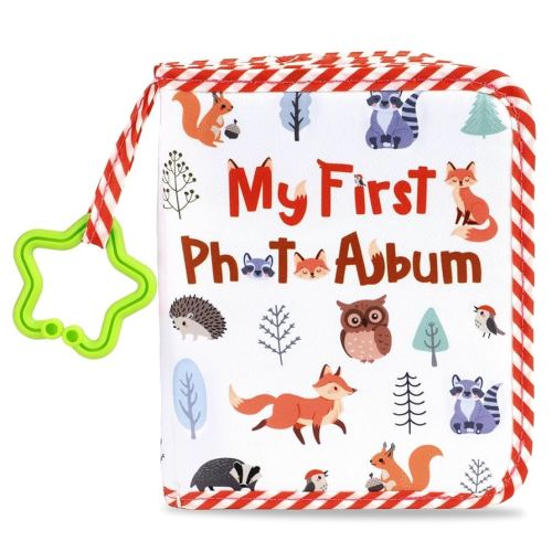 Baby's My First Family Album Soft Photo Cloth Book Animal My First Book of Photos Baby Memory Album Gift Holds 4x6 Pictures for Babies Newborn Toddler & Kids Baby Shower
