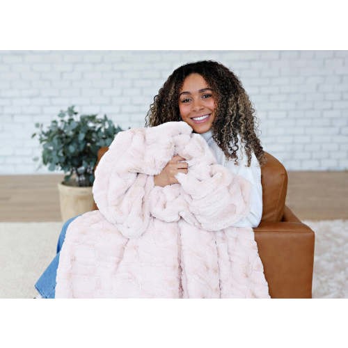 Premium Sorbet Barley Blush Plush Blanket