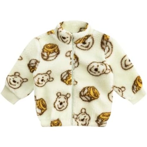 Disney Minnie Mouse Winnie the Pooh Girls Sherpa Coat Jacket for Infant, Toddler, and Big Kids