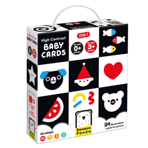 High Contrast Baby Cards 0m+ 3m+ - Banana Panda