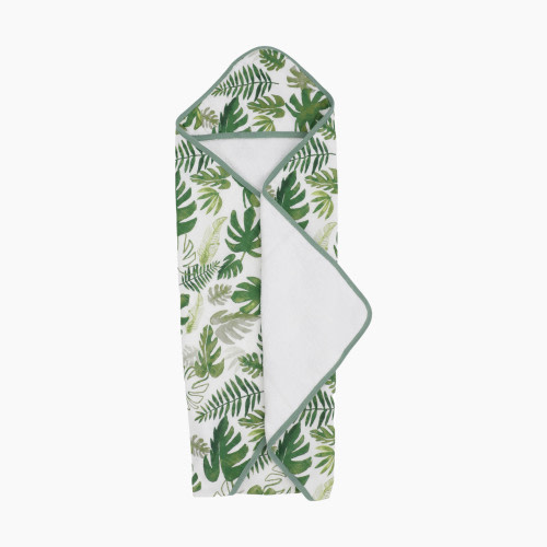 Little Unicorn Cotton Muslin & Terry Infant Hooded Towel - Tropical Leaf