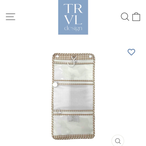 Hanging Toiletry Bag - Mini Roll Up - Gingham Khaki