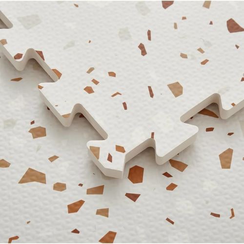 Play Mat for Baby, Toddler and Infants, Six Interlocking Tiles Made with Soft Non-Toxic EVA Foam, 4x6 feet (Clay Terrazzo)