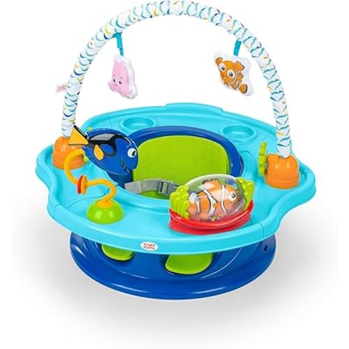 Disney Baby Finding Nemo SuperSeat by Bright Starts, Fun Baby Seat for Sitting Up, Playtime, and Meals, Ages 4 Months to 4 Years, Blue