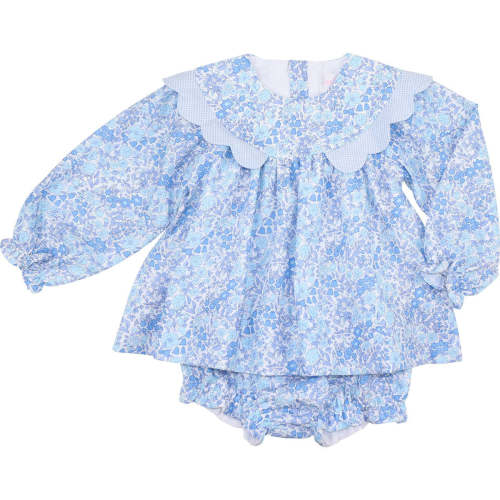 Blue Liberty Floral Diaper Set
