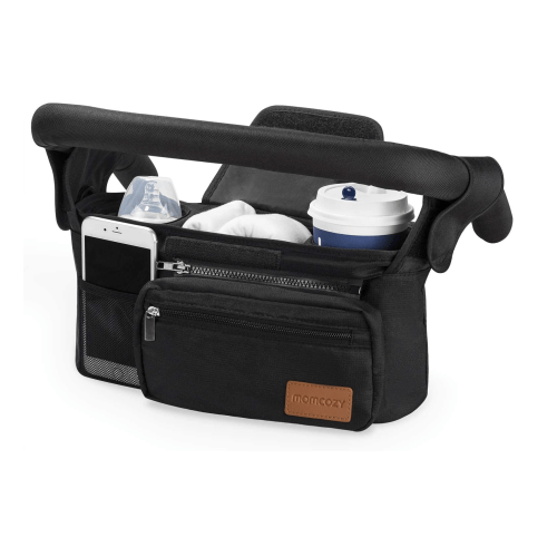 Momcozy Universal Stroller Organizer with Insulated Cup Holder Detachable Phone Bag & Shoulder Strap, Fits for Stroller like Uppababy, Baby Jogger, Britax, BOB, Umbrella and Pet Stroller