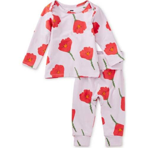 6-9 M, Printed Lap Shoulder Top Set, Flores Nopales - Tea Collection Tops | Maisonette