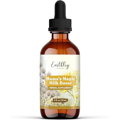 Earthley Wellness Mama’s Magic Milk Boost, Lactation Herbal Tincture, Breastfeeding & Milk Supply Support for Nursing Moms, Postpartum Recovery & Nourishment (2 oz)