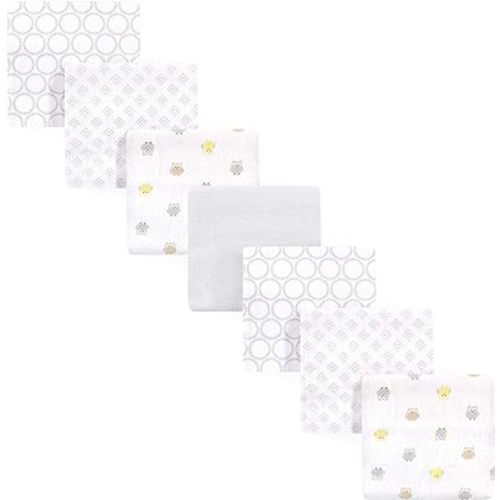 Luvable Friends Unisex Baby Cotton Flannel Receiving Blankets, Owl 7-Pack, One Size