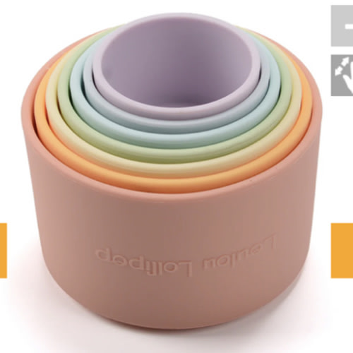 Rainbow Silicone Nesting and Stacking Cups