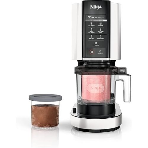Ninja NC301 CREAMi, Ice Cream, Gelato, Milkshake, Sorbet, and Smoothie Bowl Maker, 7 One-Touch Programs, White (Renewed)