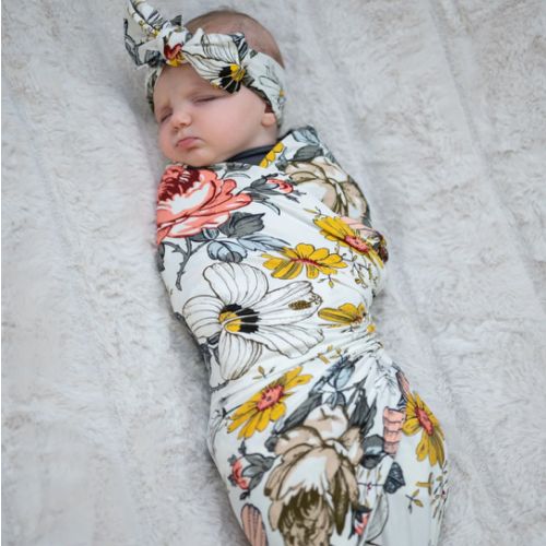 Baby Swaddle Set: Vintage Floral – Lila