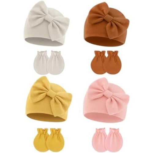 Cute Baby Mittens Newborn, No Scratch Baby Boy Mittens, Baby Girl Hat Gloves for Toddlers, Infant, Newborn