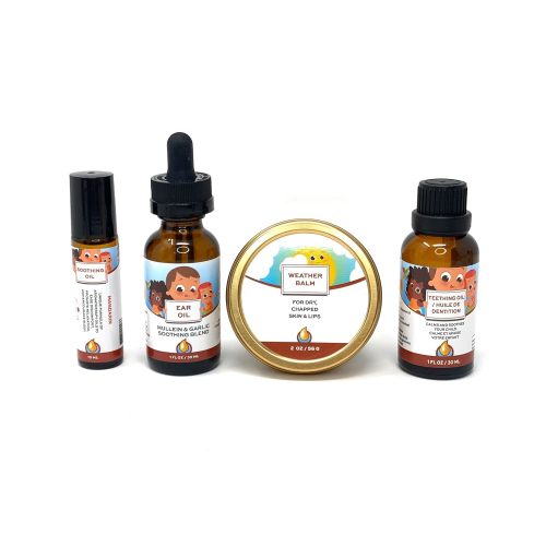 Punkin Butt Teething Comfort Set - Teething Oil, Ear Oil, Mandarin Soothing Oil, and Weather Balm
