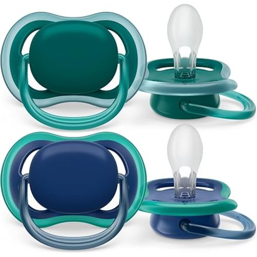 Philips Avent Ultra Air Pacifier 6-18m, Deep Opal/Steel Blue, 4 pack SCF085/52 - 6-18 months - Deep Opal / Steel Blue
