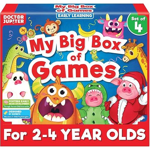 Doctor Jupiter My Big Box of Games for 2 to 4 | Toys for Ages 2-4 | Birthday Gift for 2 Year Old Boys and Girls | Toddler Toys for 2-3-4 Year Old | Learning & Education Toys