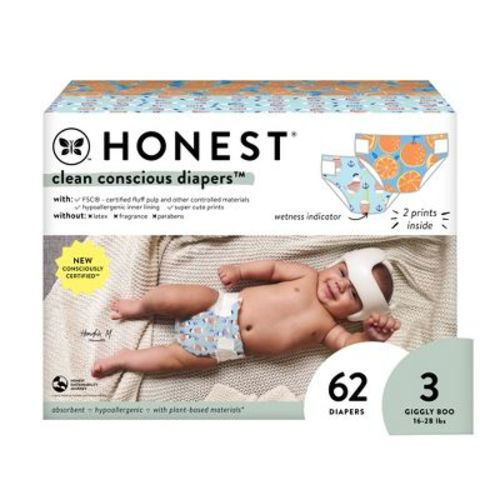 The Honest Company Clean Conscious Disposable Diapers - Feelin' Nauti & Orange You Cute - Size 3