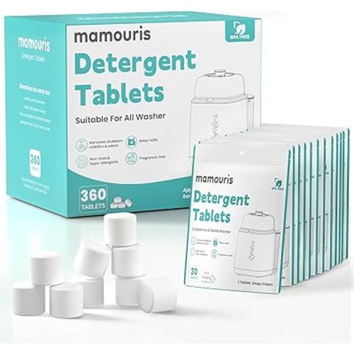 360PCS Official Detergent Cleaning Tablets: for Baby Brezza Grownsy Papablic Momfann Bottle Washer - Baby Bottle Washer Tablets for All Brands Bottles Washers Machines
