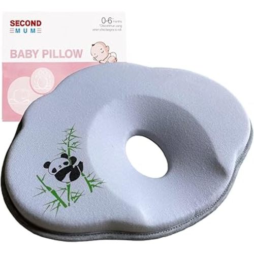 Baby Pillows for Sleeping for Newborn Head Support Soft & Cozy Prеvents FΙat Hеad Stroller Bassinet Insert Flat Design Almohadas para Bebes (Panda)