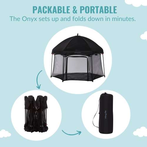 Dream On Me Onyx Playpen Set with Canopy