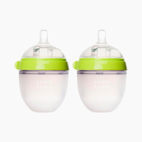 Comotomo Baby Bottles - Green, 5 oz, 2