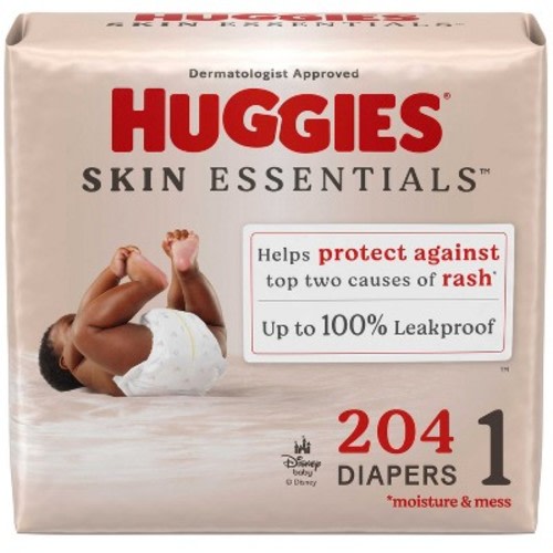 Huggies Skin Essentials Luxury Diapers - Size 1 - 204ct