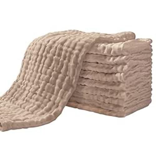 Amazon.com: Yoofoss Muslin Burp Cloths for Baby 10 Pack 100% Cotton Baby Washcloths for Boys Girls Large 20''X10'' Super Soft and Absorbent Brown : Baby