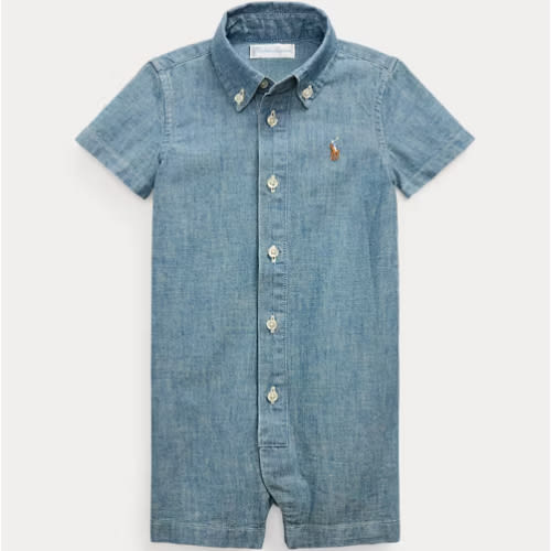 Indigo Cotton Chambray Shortall