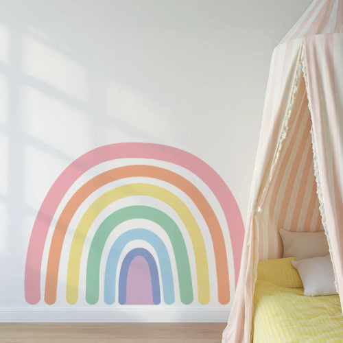 Pastel Rainbow Wall Decal – Large Kids Room Sticker – Cool Kids Sticker Co.