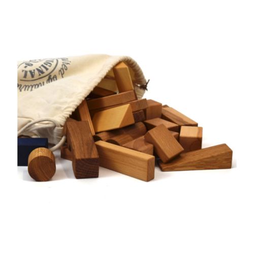 50 XL Wooden Blocks in a Bag Natural