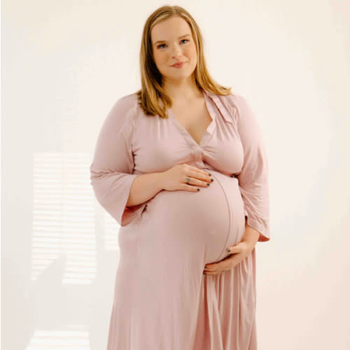 Lila Labor & Postpartum Gown in Mauve