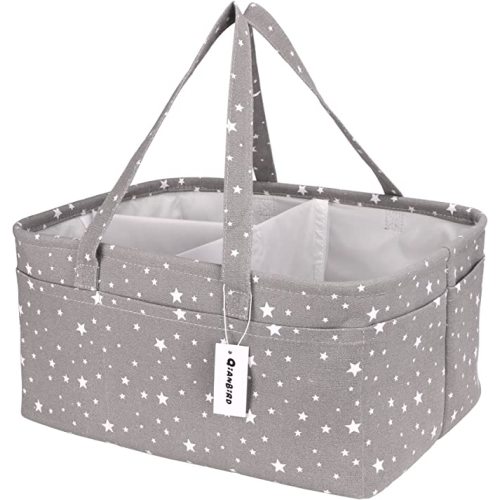 Baby Diaper Caddy Organizer-Extra Large Portable Diaper Caddy Basket-Diaper Organizer Caddy-Diaper Holder Tote Bag for Changing Table Newborn Registry Baby Shower Basket for Diapers & Wipes… - X-Large - Grey space stars