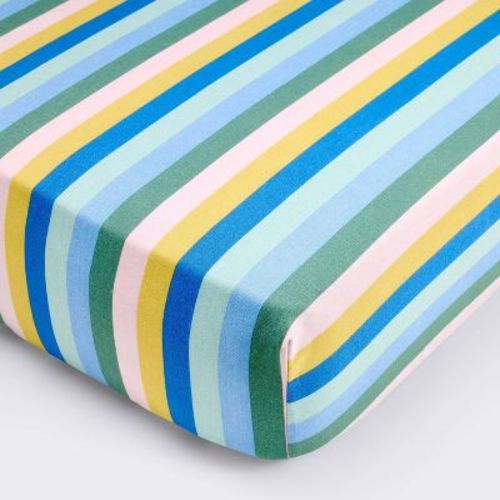 Cotton Fitted Crib Sheet - Stripes - Cloud Island™: 200 Thread Count, Standard Crib/Toddler, 100% Cotton