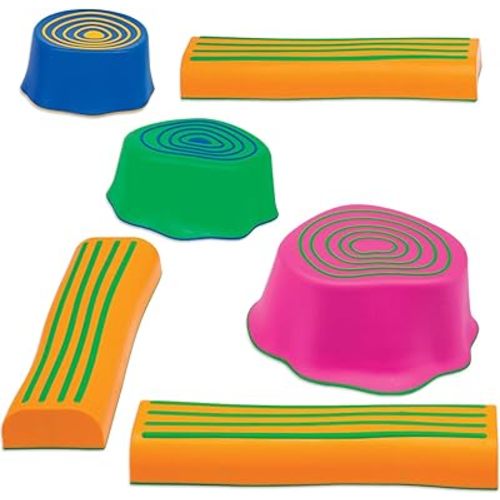 edxeducation Step-a-Trail - 6 Piece Backyard Obstacle Course for Kids - Indoor and Outdoor - Build Coordination and Confidence - Physical and Sensory Play