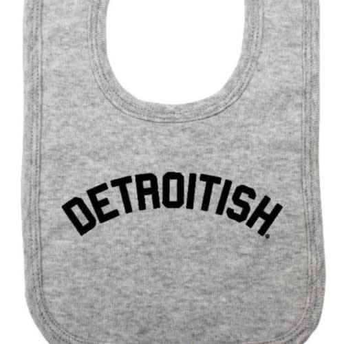 Ink Detroit Detroitish Baby Bib - Grey