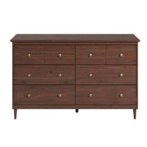 Walnut 6-Drawer 18 in. Dresser - Spencer