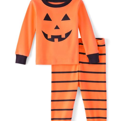 18 months. The Children's Place Baby and Toddler, Halloween Pumpkin Pajamas, Cotton