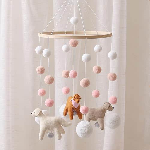 Baby Crib Mobile, Dog Mobile for Crib, Crib Mobile for Boys and Girls, Boho Nursery Decor, Baby Bedroom Hanging Decoration