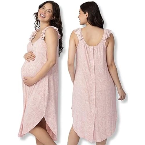 Kindred Bravely Ruffle Strap Labor and Delivery Gown | 3 In 1 Labor, Delivery, Nursing Gown for Hospital