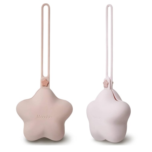 Moonkie Silicone Pacifier Holder Case, Cute Portable Pacifier Storage Case, 2 Pack