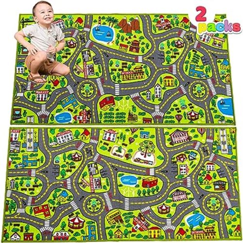 JOYIN Play Mat 80 x 150 cm for Children from 3 Years Old Large Circuit Mat for Games Room