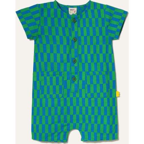 Linen Checkered Pocket Baby Romper - Mon Coeur | Maisonette