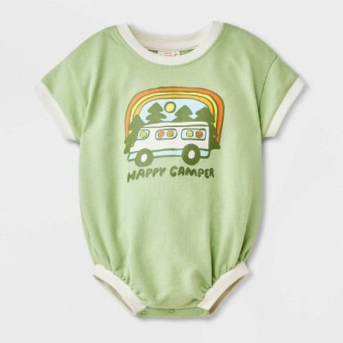 Baby Bunny Happy Camper Graphic Jumpsuit - Cat & Jack™ Light Green, Size: 6-9M