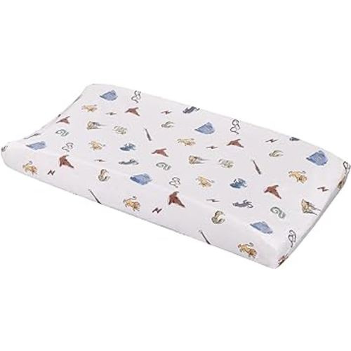 Warner Brothers Harry Potter Welcome Little Wizard Navy, Burgundy, Blue, and White Super Soft Contoured Changing Pad Cover