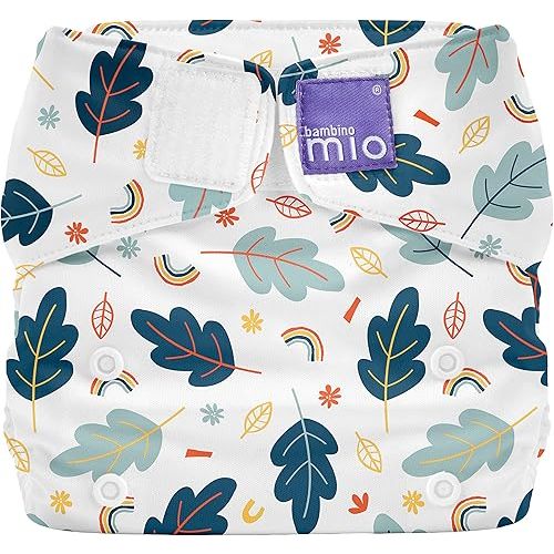 Bambino Mio, Miosolo Classic All-in-One Reusable Cloth Diaper, Adjustable Size, Eco Chemical Free Diaper, Little Leaves
