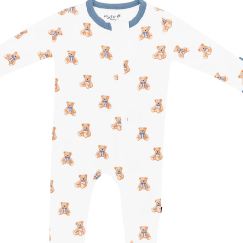 Zippered Footie in Teddy Bear