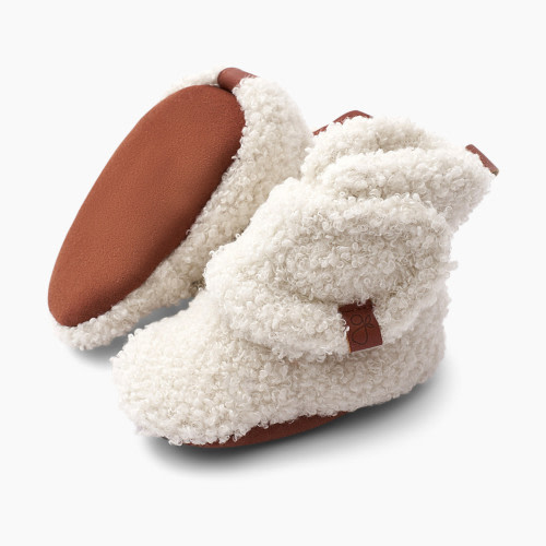 Goumi Kids High Pile Fleece Stay-On Baby Boots - Alabaster, 18-24 M