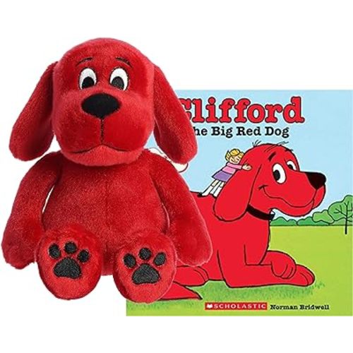 Aurora World Clifford The Big Red Dog 11'' Plush and Paperback Storybook Gift Set