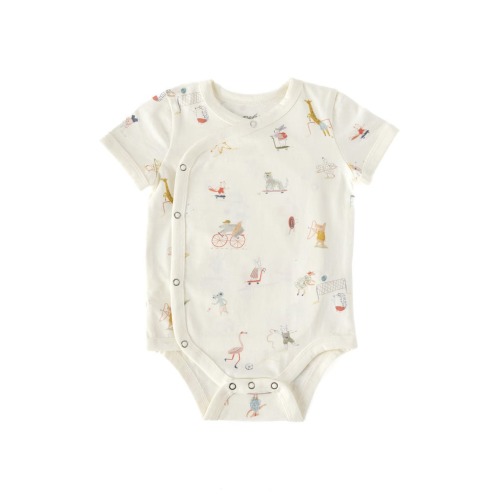 Jungle Gym Print Wrap Organic Cotton Bodysuit, 12-18M